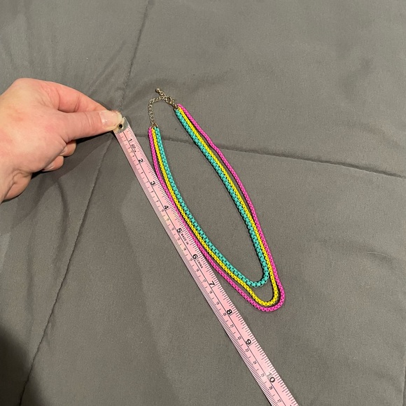 Neon Triple Chain Necklace (NWOT) 🌈 - Picture 5 of 5